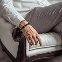 Herren Armband aus Edelsteinen Granat Lava Achat Hämatit, Geschenk für Mann, LIMITED EDITION, 10 mm Bild 9