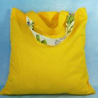 Einkaufsbeutel mit Zitronen, faltbar, Stofftasche, Baumwollbeutel Bild 2
