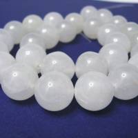 Jade Weiß rund Perlen 14  mm, Kugel Strang, Kettenstrang Bild 1