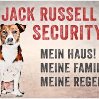 Hundeschild JACK RUSSELL SECURITY, wetterbeständiges Warnschild Bild 1