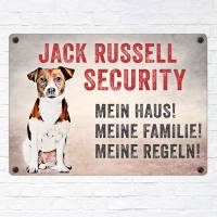 Hundeschild JACK RUSSELL SECURITY, wetterbeständiges Warnschild Bild 2