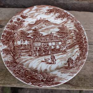 Servierteller Gebäckteller Broadhurst Staffordshire Keramik England shabby Vintage Bild 1