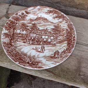 Servierteller Gebäckteller Broadhurst Staffordshire Keramik England shabby Vintage Bild 2