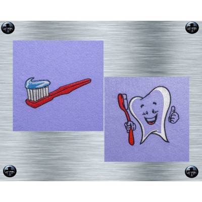 Stickdatei Zahnputzen wichtig - 10 x 10 Rahmen - Alltagsstickmotive, Badezimmerstickerei, digitale Stickdatei