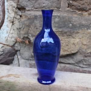 Vase Solifleurvase blaues Glas mundgeblasen Lauscha 70er Jahre Vintage DDR GDR Bild 1