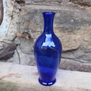 Vase Solifleurvase blaues Glas mundgeblasen Lauscha 70er Jahre Vintage DDR GDR Bild 2