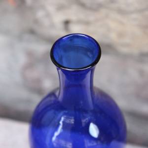 Vase Solifleurvase blaues Glas mundgeblasen Lauscha 70er Jahre Vintage DDR GDR Bild 4
