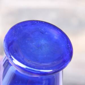 Vase Solifleurvase blaues Glas mundgeblasen Lauscha 70er Jahre Vintage DDR GDR Bild 6