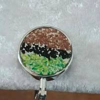 Taschenhalter Glassplitter Harz grün-braun-schwarz Bild 3