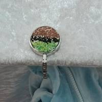 Taschenhalter Glassplitter Harz grün-braun-schwarz Bild 4