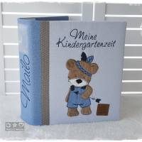Kindergartenordner,Portfolio,Ordnerhülle mit Boho-Bär, personalisierbar Bild 8