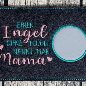 Engel ohne Flügel - Mama - MugRug - Untersetzer aus Filz bestickt - tolles Geschenk für die Mama - zum Muttertag - Tasse Bild 2