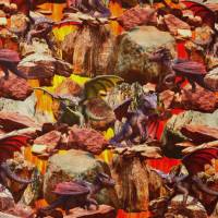 Jersey mit Drachen Dragon Vulkan 50 x 150 cm Nähen Stoff Digitaldruck Bild 5
