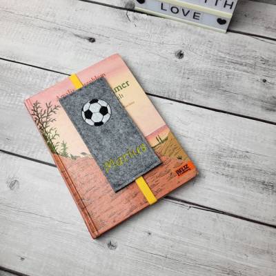 Filz Lesezeichen Fußball, Einschulungsgeschenk