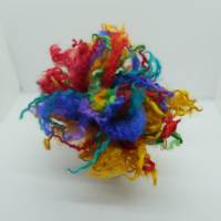 Multicolor, 33 Gramm Leicester Longwool bunt gefärbt, Puppenhaar, Weben, Spinnen, Basteln, Filzen Bild 1