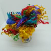 Multicolor, 33 Gramm Leicester Longwool bunt gefärbt, Puppenhaar, Weben, Spinnen, Basteln, Filzen Bild 2