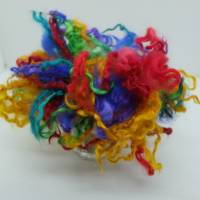 Multicolor, 33 Gramm Leicester Longwool bunt gefärbt, Puppenhaar, Weben, Spinnen, Basteln, Filzen Bild 3