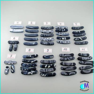 Stäbchenperlen 4 cm schwarzblau Serie ART 5735