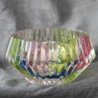 bunter Aschenbecher Teelichthalter Vintage Bleikristall Bild 1