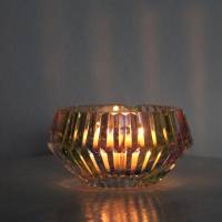bunter Aschenbecher Teelichthalter Vintage Bleikristall Bild 4
