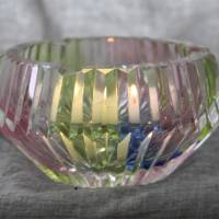 bunter Aschenbecher Teelichthalter Vintage Bleikristall Bild 7
