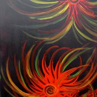 Acrylbild FEUERANEMONEN abstrakte Malerei Acrylmalerei Gemälde Kunst mit Acrylfarben Bild 6