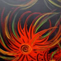 Acrylbild FEUERANEMONEN abstrakte Malerei Acrylmalerei Gemälde Kunst mit Acrylfarben Bild 8