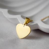 Halskette mit Herz Gold, filigrane Goldkette mit Herz Anhänger, Edelstahlschmuck, Brautjungfern, Geschenk Freundin Bild 4