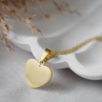 Halskette mit Herz Gold, filigrane Goldkette mit Herz Anhänger, Edelstahlschmuck, Brautjungfern, Geschenk Freundin Bild 5
