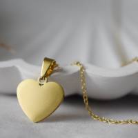 Halskette mit Herz Gold, filigrane Goldkette mit Herz Anhänger, Edelstahlschmuck, Brautjungfern, Geschenk Freundin Bild 7