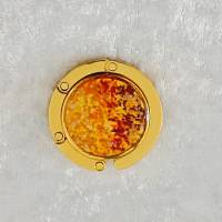 Taschenhalter Glassplitter Harz gelb-orange-rot-braun gold Bild 1