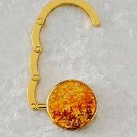 Taschenhalter Glassplitter Harz gelb-orange-rot-braun gold Bild 2