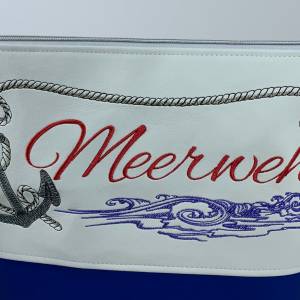 maritime Umhängetasche bestickt mit Seil und Anker - Meerweh - aus Kunstleder mit passendem Schultergurt Bild 3