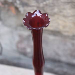 filigrane Vase rot Glas mundgeblasen Lauscha 70er Jahre Vintage DDR Bild 4