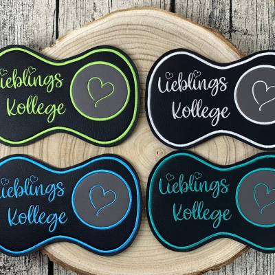 Lieblingskollege - Glasuntersetzer - Tassenuntersetzer aus Kunstleder bestickt - Geschenk für den Kollegen - Arbeit 