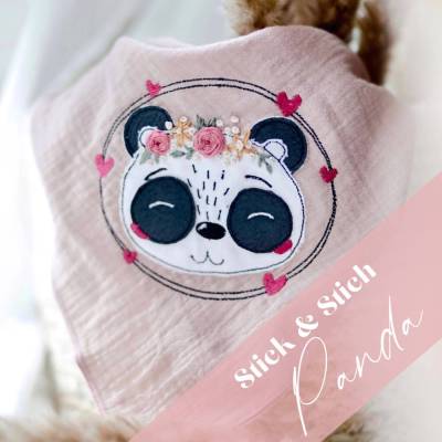 Stick & Stich Panda - verbinde Stickmaschine & Handstickerei