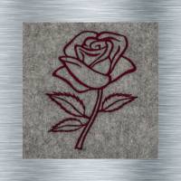 Stickdatei Rose kurz - 14 x 14 Rahmen - Botanische Stickmotive, Blumenstickerei, digitale Stickdatei, Nadelmalerei Bild 1