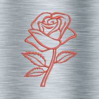 Stickdatei Rose kurz - 14 x 14 Rahmen - Botanische Stickmotive, Blumenstickerei, digitale Stickdatei, Nadelmalerei Bild 2