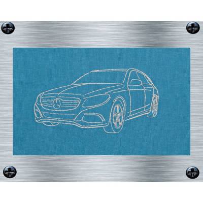 Stickdatei Mercedes E-Klasse  - 13 x 18 Rahmen - Fahrzeuge, KFZ, fahrbereite Stickmotive, digitale Stickdatei, Nadelmale