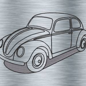 Stickdatei Käfer mit Schatten - 13 x 18 Rahmen - Fahrzeuge, KFZ, fahrbereite Stickmotive, digitale Stickdatei Bild 2