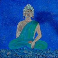 Gemälde PEACE Acrylbild abstrakte Acrylmalerei Kunst direkt v. Künstler Malerei Acrylbild auf Keilrahmen Buddha Bild 1