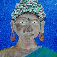 Gemälde PEACE Acrylbild abstrakte Acrylmalerei Kunst direkt v. Künstler Malerei Acrylbild auf Keilrahmen Buddha Bild 2