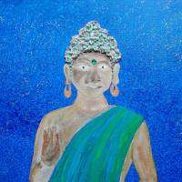 Gemälde PEACE Acrylbild abstrakte Acrylmalerei Kunst direkt v. Künstler Malerei Acrylbild auf Keilrahmen Buddha Bild 4