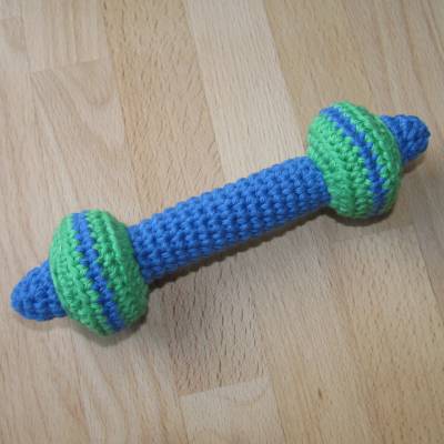 Häkelanleitung Baby-Rassel Hantel, pdf-Datei