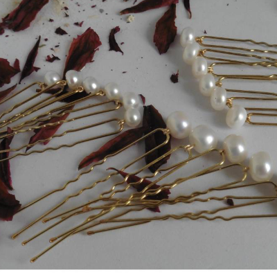 Haarnadeln mit echten Perlen verschiedene Größen, edler Haarschmuck für die Hochzeitsfrisur