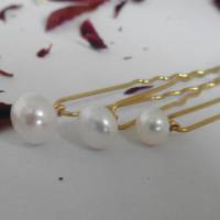Haarnadeln mit echten Perlen verschiedene Größen, edler Haarschmuck für die Hochzeitsfrisur Bild 5