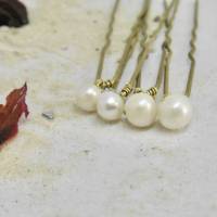 Haarnadeln mit echten Perlen verschiedene Größen, edler Haarschmuck für die Hochzeitsfrisur Bild 7