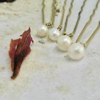 Haarnadeln mit echten Perlen verschiedene Größen, edler Haarschmuck für die Hochzeitsfrisur Bild 8