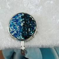 Taschenhalter Glassplitter Harz blau Bild 3