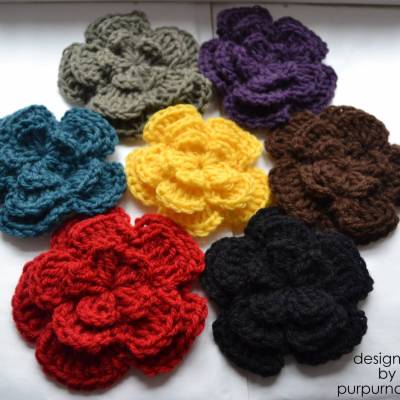 Häkelblume in verschiedenen Farben! Crochet Applikation, Blumen Applikation, 11cm!